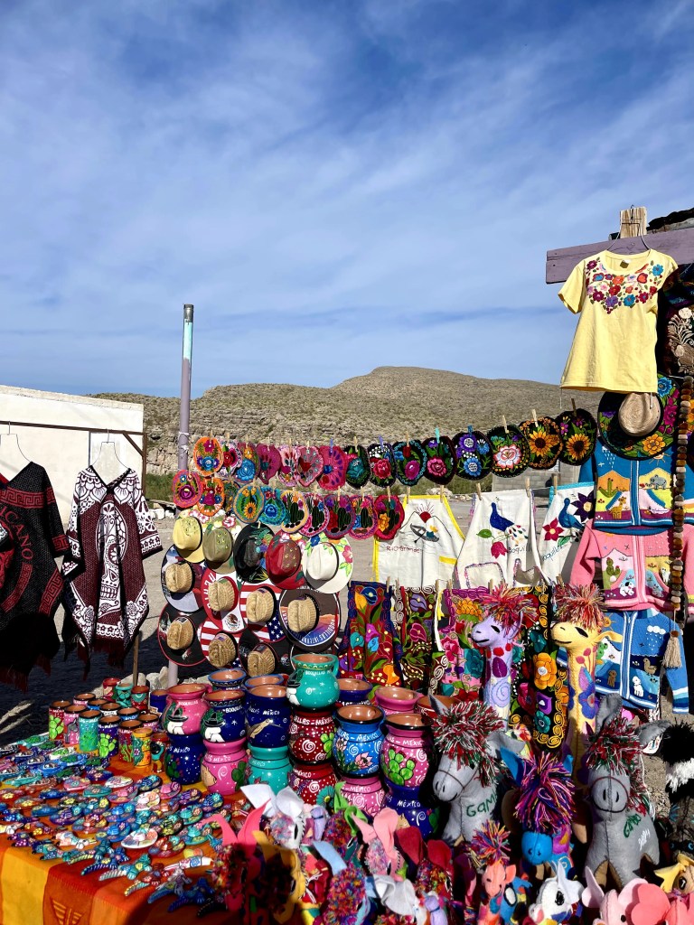 Shopping from local vendors in Boquillas del Carmen, Mexico