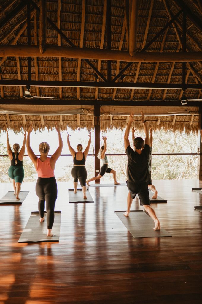 Yoga class in a shala in Nicaragua