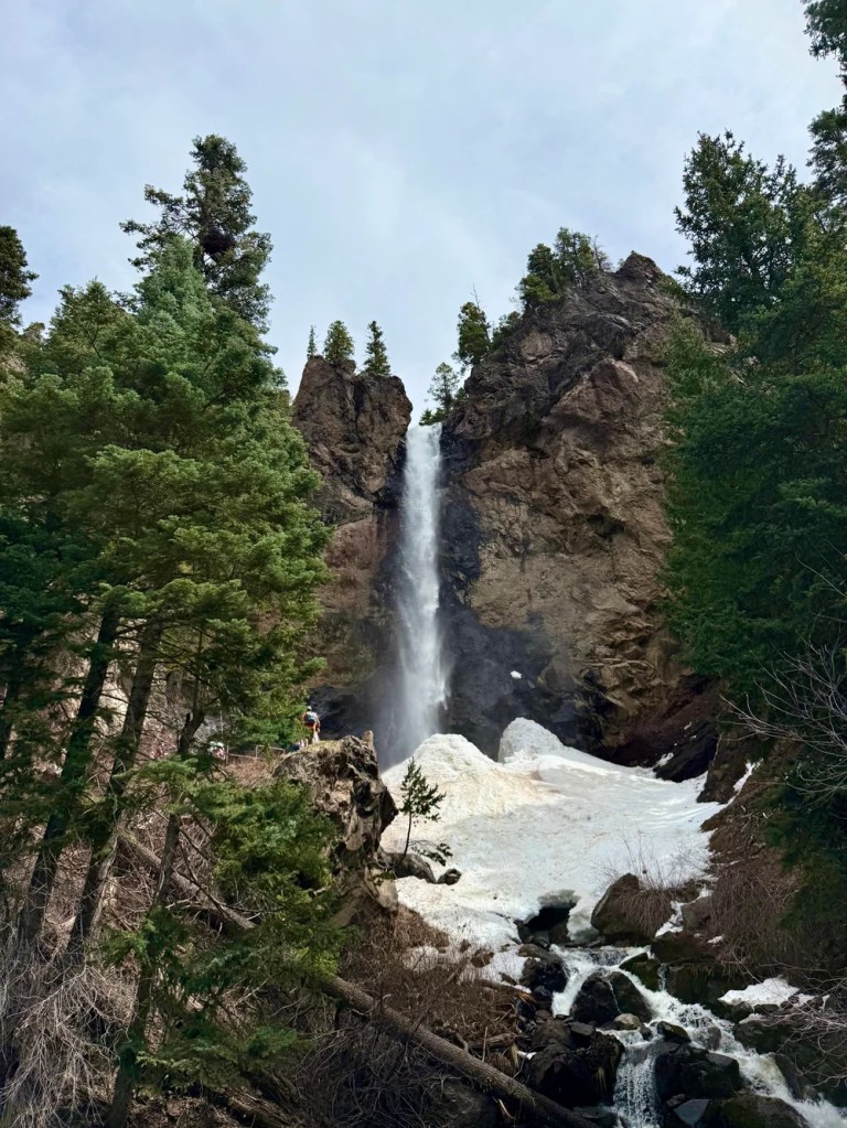 Waterfall on the side of the road in Colorado